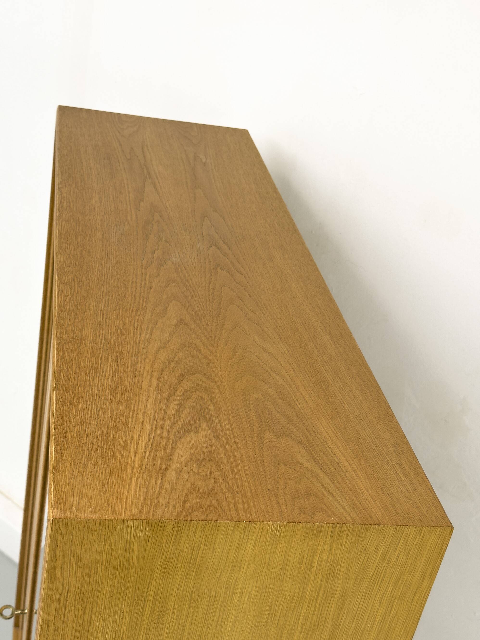 Mid Century Display Case in light oak by WK Möbel, 1970s