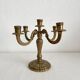 Chandelier bougeoir ancien en laiton 5 feux