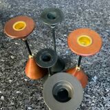 Set of 5 vintage diabolo candle holders