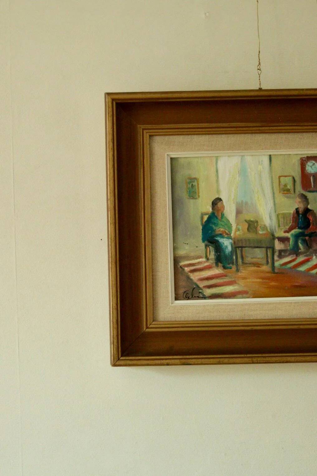 "Interior with Three People" by E. Wallin