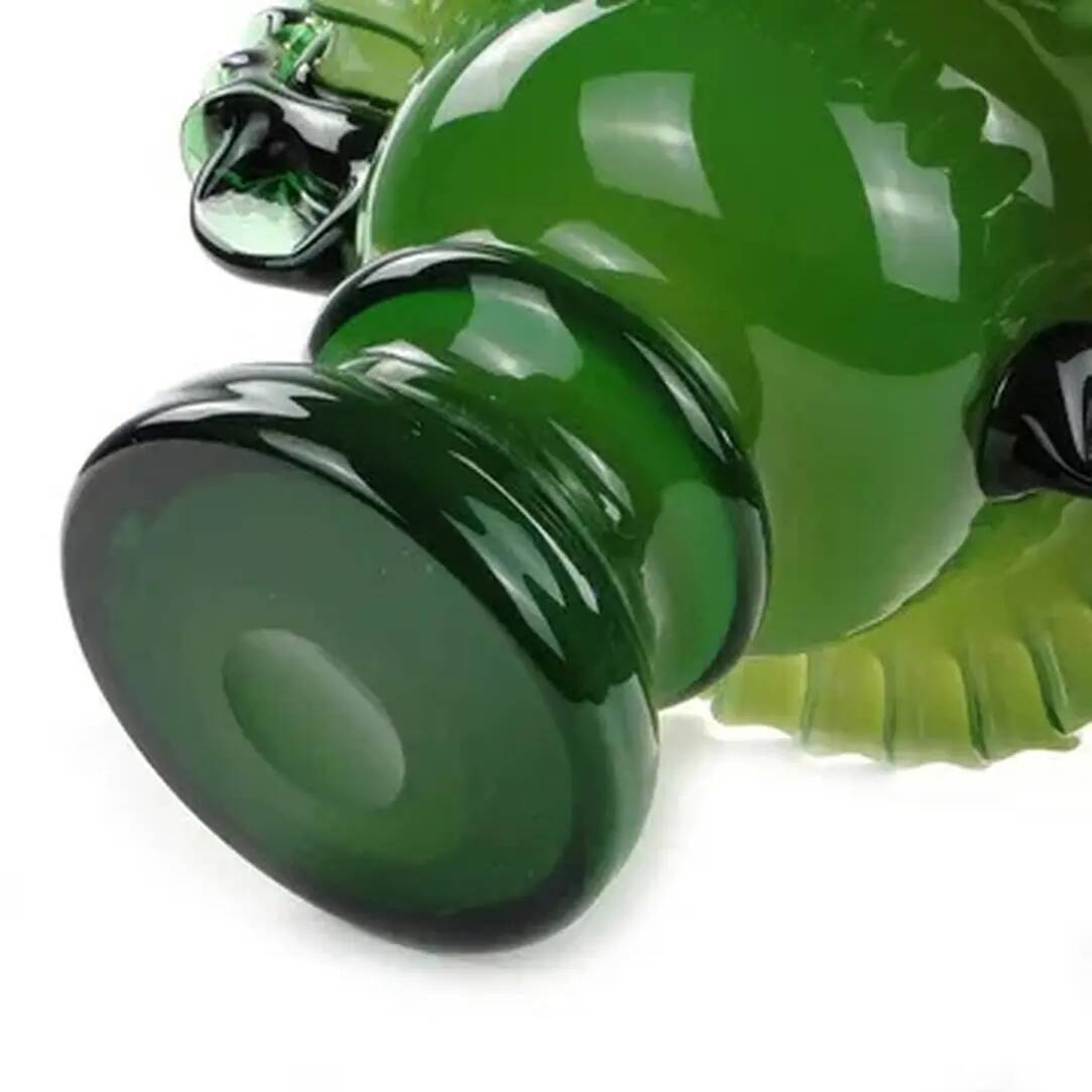 Ruffled vase, mid-century modern, glass, design by L. Fiedorowicz, Poland, 1970s