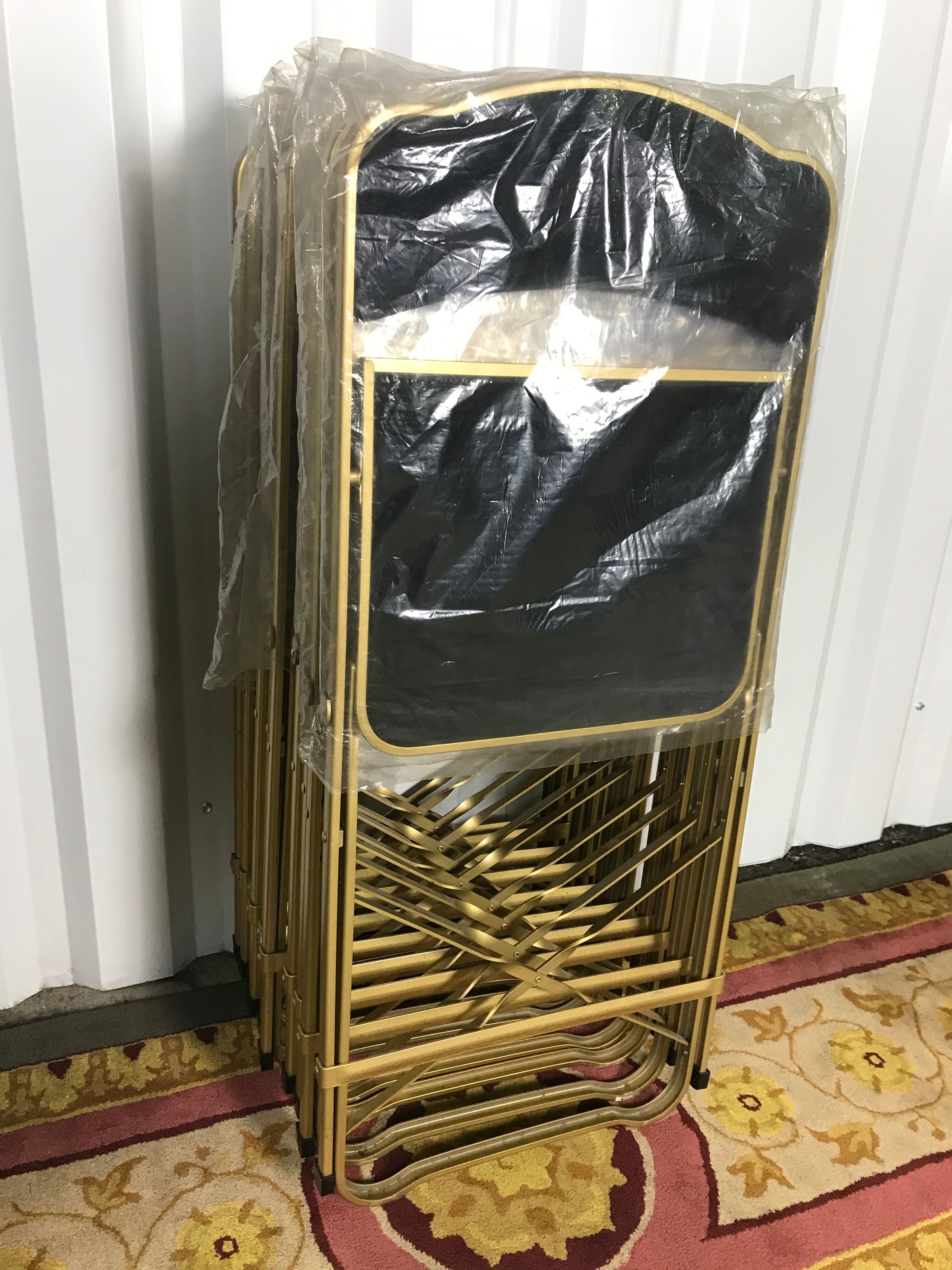 10 foldable black velvet event chairs