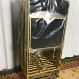 10 foldable black velvet event chairs