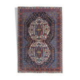 Antique persian afshar carpet handwoven blue wool area rug-