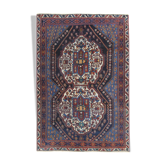 Tapis tissé à la main laine bleue