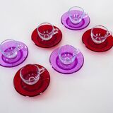 Set of glass cups, Italian design, 1970s, manufactured by Fratelli Guzzini