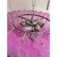 Contemporary Scenographic Fuxsia “Tronchi” Murano Glass Chandelier in Venom