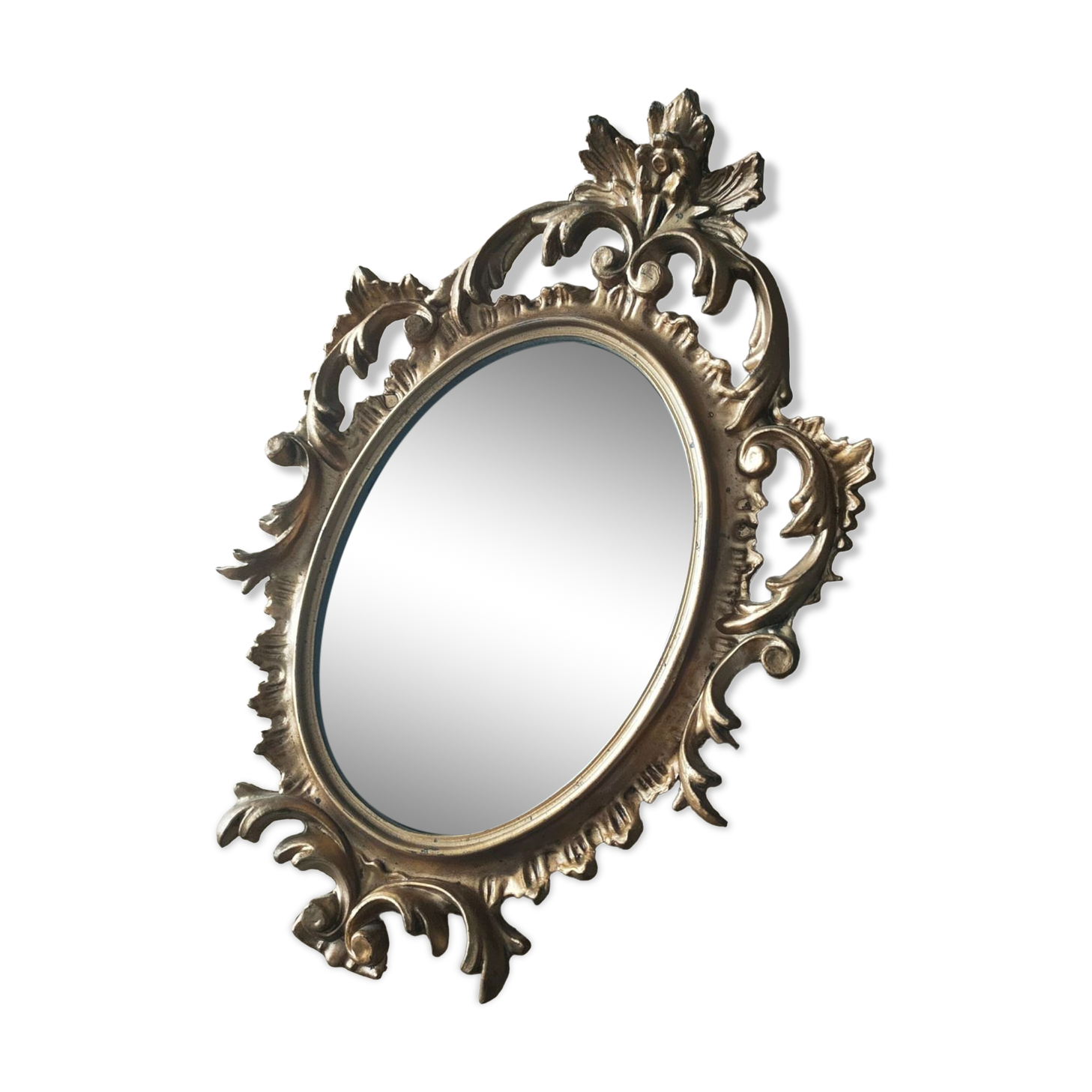 Old mirror gilded resin 29x19 cm