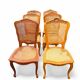 6 Louis XV style chairs in cherry wood and cane