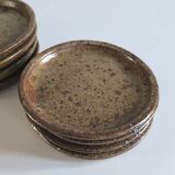 Set of 8 pyrite stoneware plates
