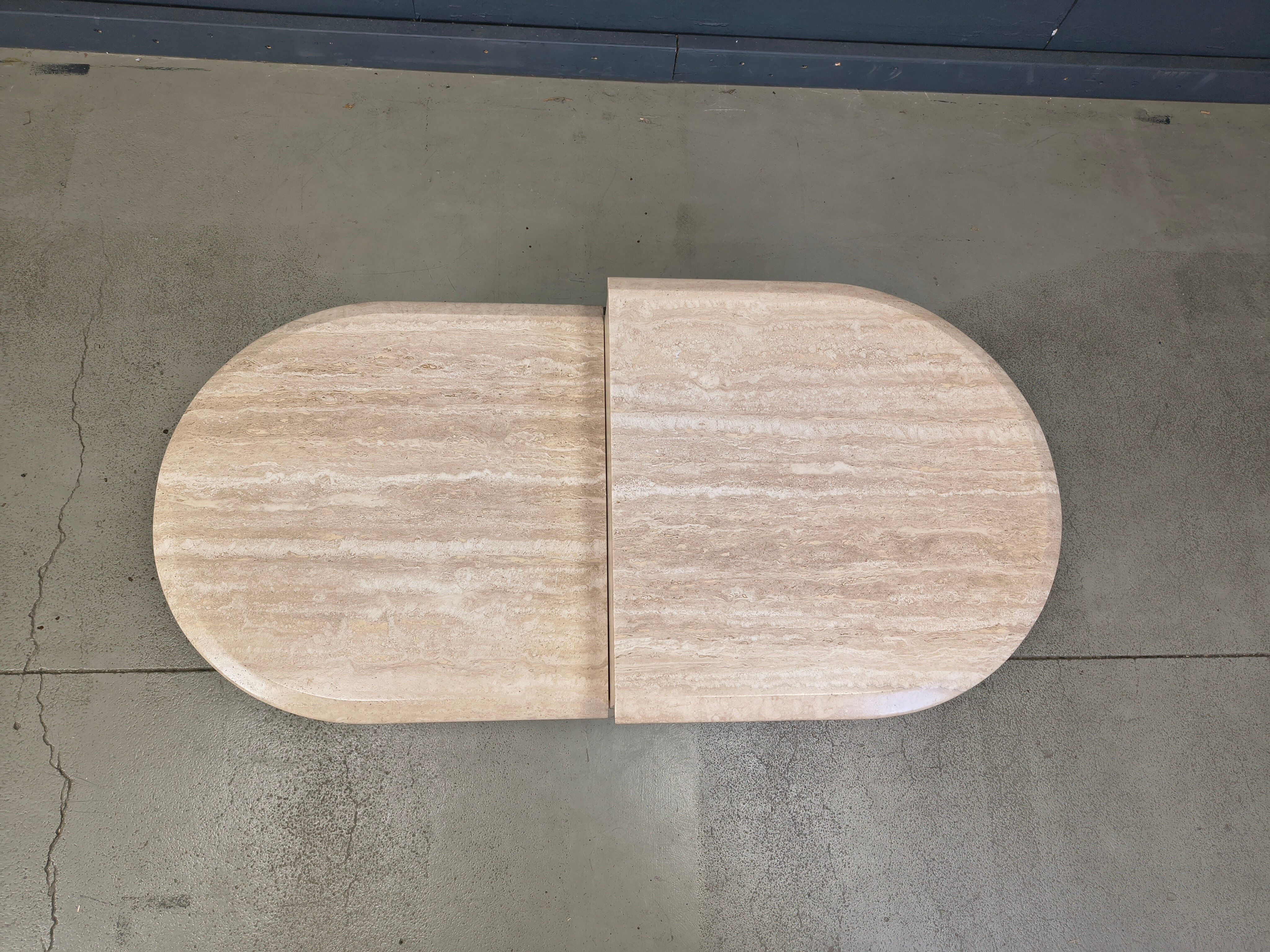 Pair of vintage travertine coffee tables or side tables, 1970s