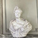 Female bust in Carrara marble, late 18th century, Northern Italy.