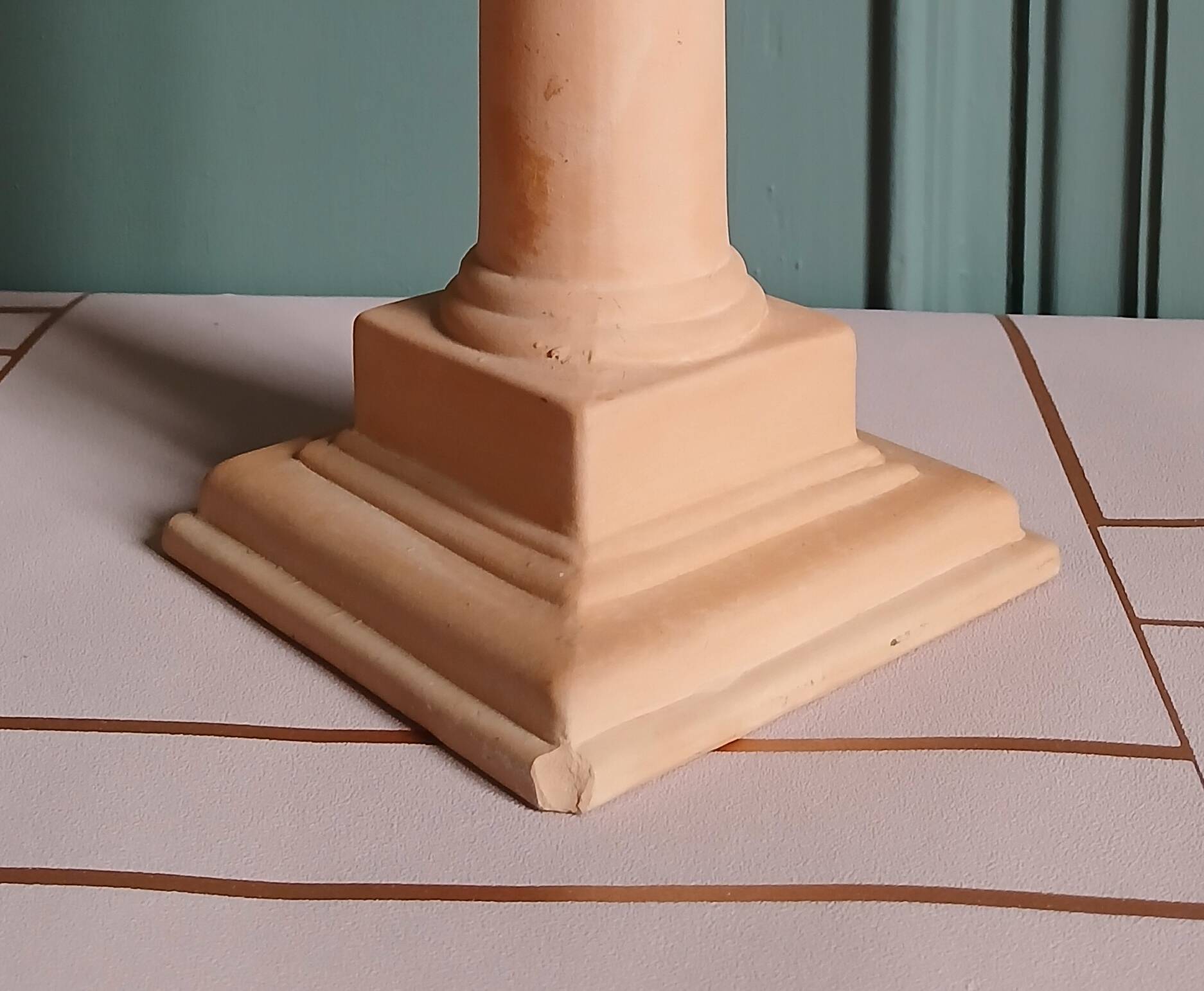 Bougeoir colonne terracotta