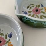 Duo of flowery caquelons