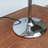 Vintage space table lamp, glass and metal, 1970s