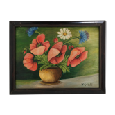Poppy bouquet painting