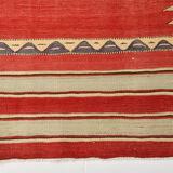 Red & beige wool kilim rug 237x142cm