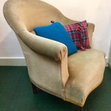 Armchair toad velvet vintage cream