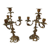 Pair of bronze candelabra from the 19th century