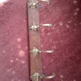 Wall coat rack wood and brass
