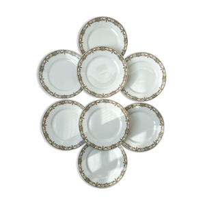 8 assiettes plates porcelaine