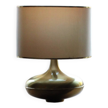 Lampe italienne en laiton et tissu, 1960
