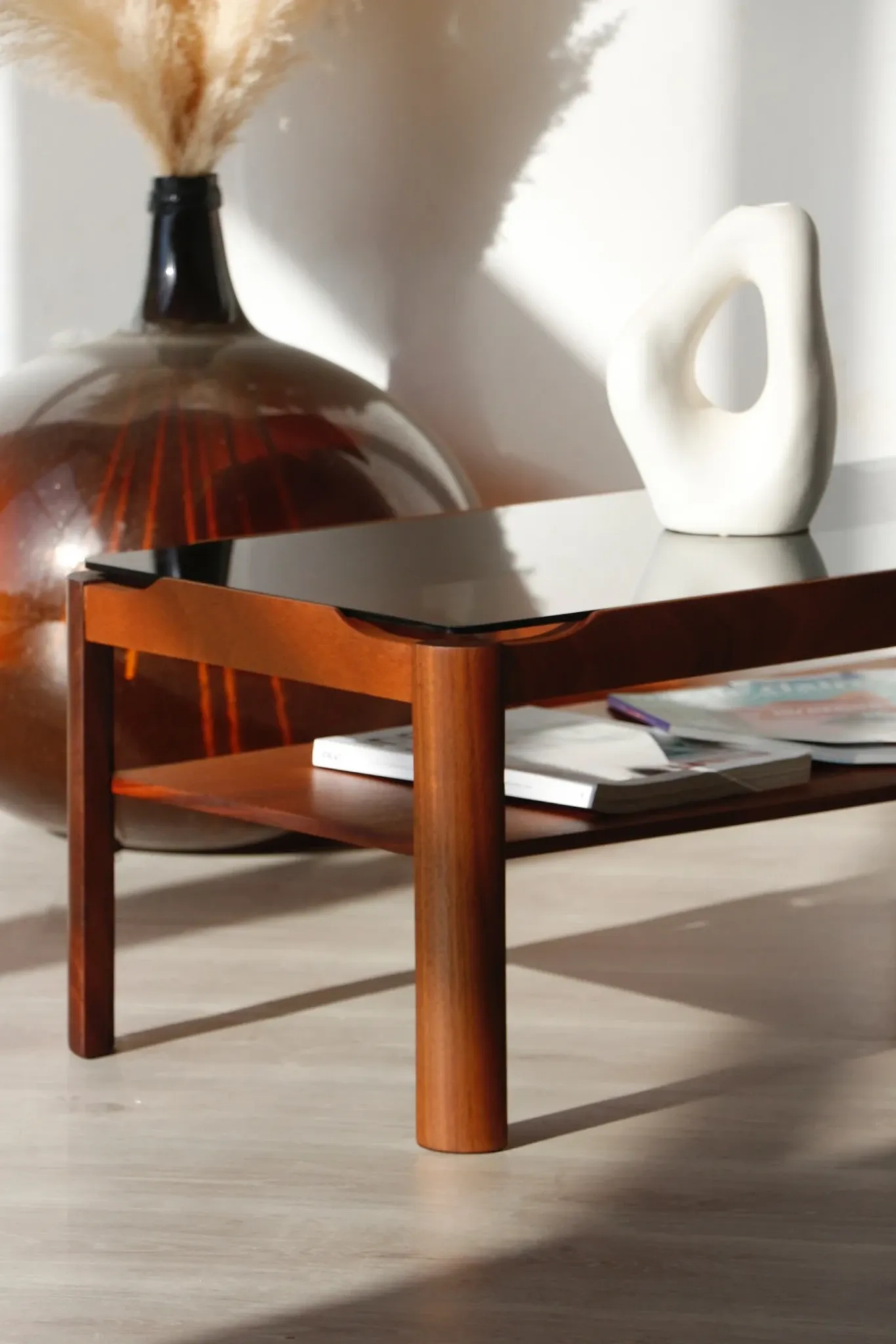 Vintage rectangular coffee table – Solid teak – Myer