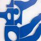 Antonine de Saint Pierre. Eva panel in navy blue lacquered metal. Contemporary.