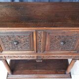 Renaissance oak carved buffet cabinet