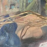 Tableau vintage années 70 nature morte à l’oignon