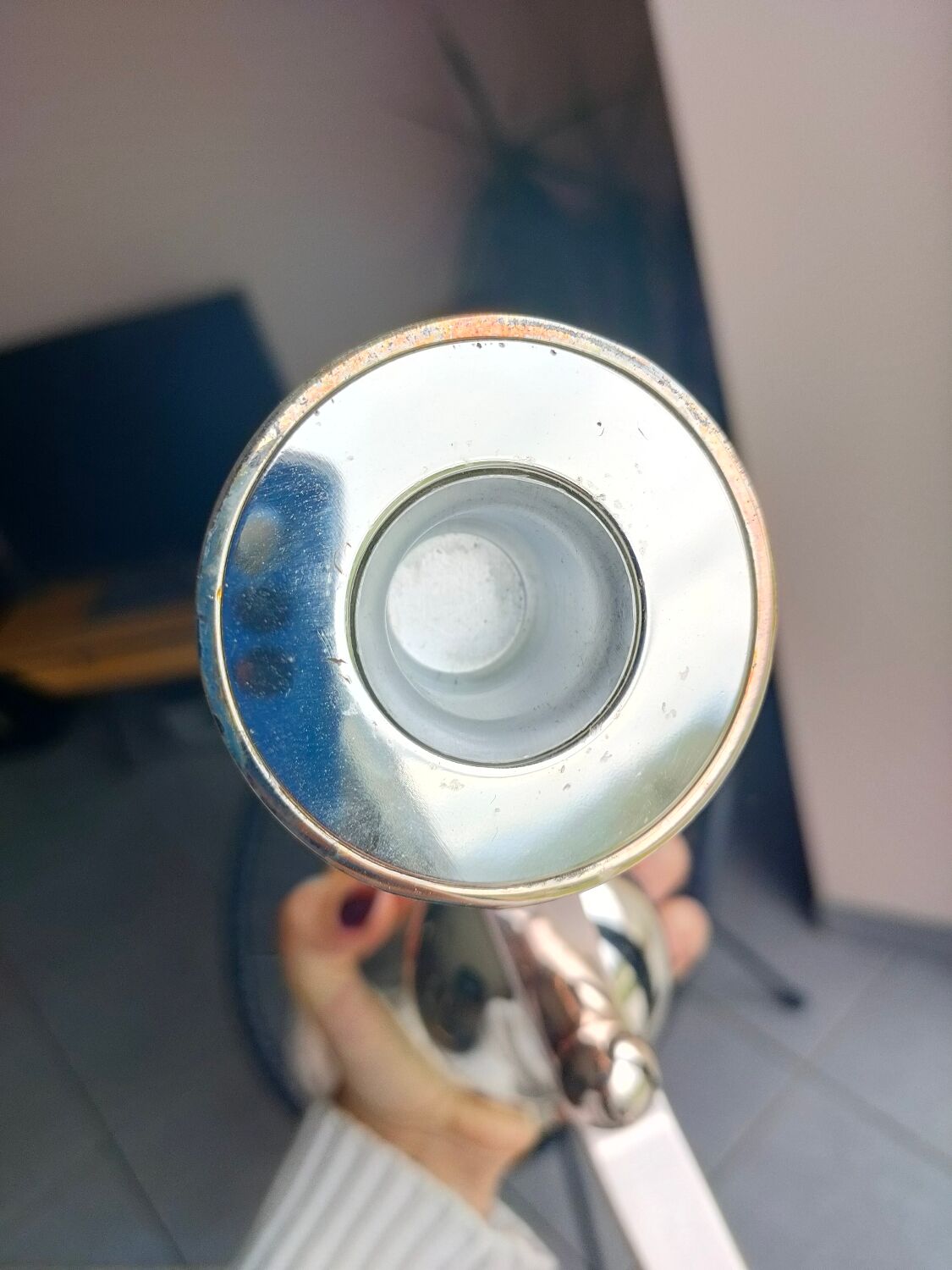 Bougeoir argenté double feux