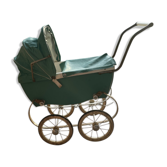 Landau poupée année 40/50 vert eau