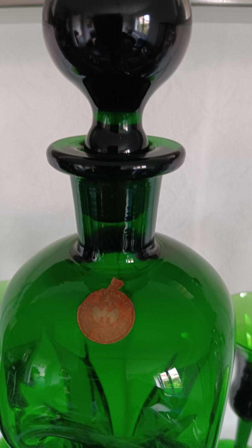 Kluk Kluk carafe by Jacob E.Bang - Holmegaard and 5 liqueur glasses