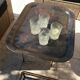 Large antique painted tin tray