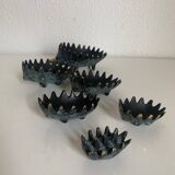 Vintage 1950 hedgehog ashtrays by Walter Bosse for Hertha Baller