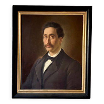 "Alphonse" - Portrait, peinture à l’huile sur toile encadrée - 1864, ☐ 76 x 65 cm