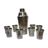 Shaker & 8 cups silver art deco, 1940/50