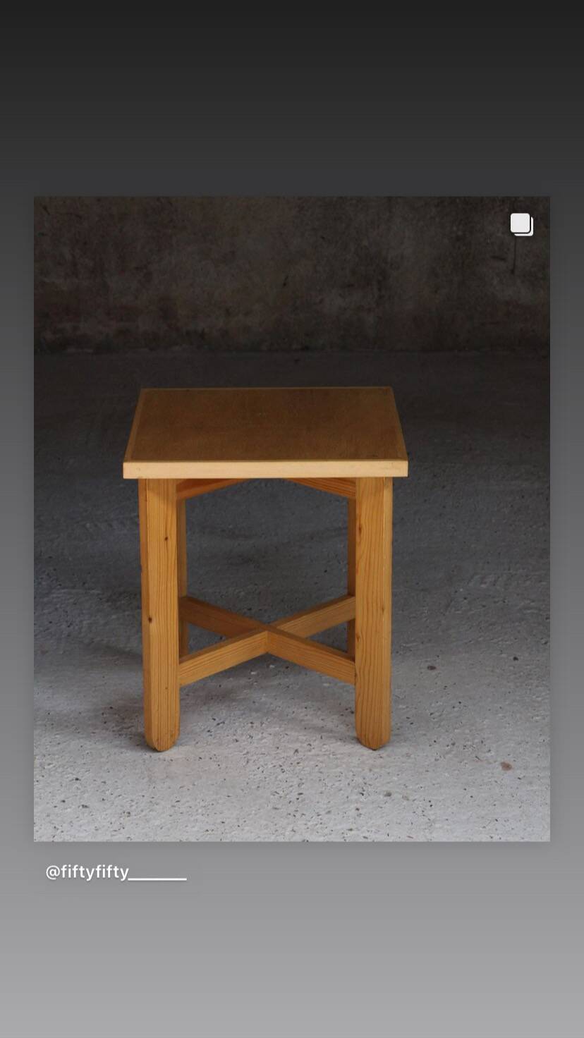 Solid pine coffee table Sweden 1960