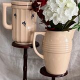 Very large pitcher / vase in powder pink earthenware