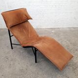 Cognac leather long chair, 'Skye' model by Tord Bjorklund, Sweden 1970s