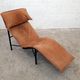 Cognac leather long chair, 'Skye' model by Tord Bjorklund, Sweden 1970s