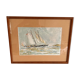 Painting boat in the maritime storm