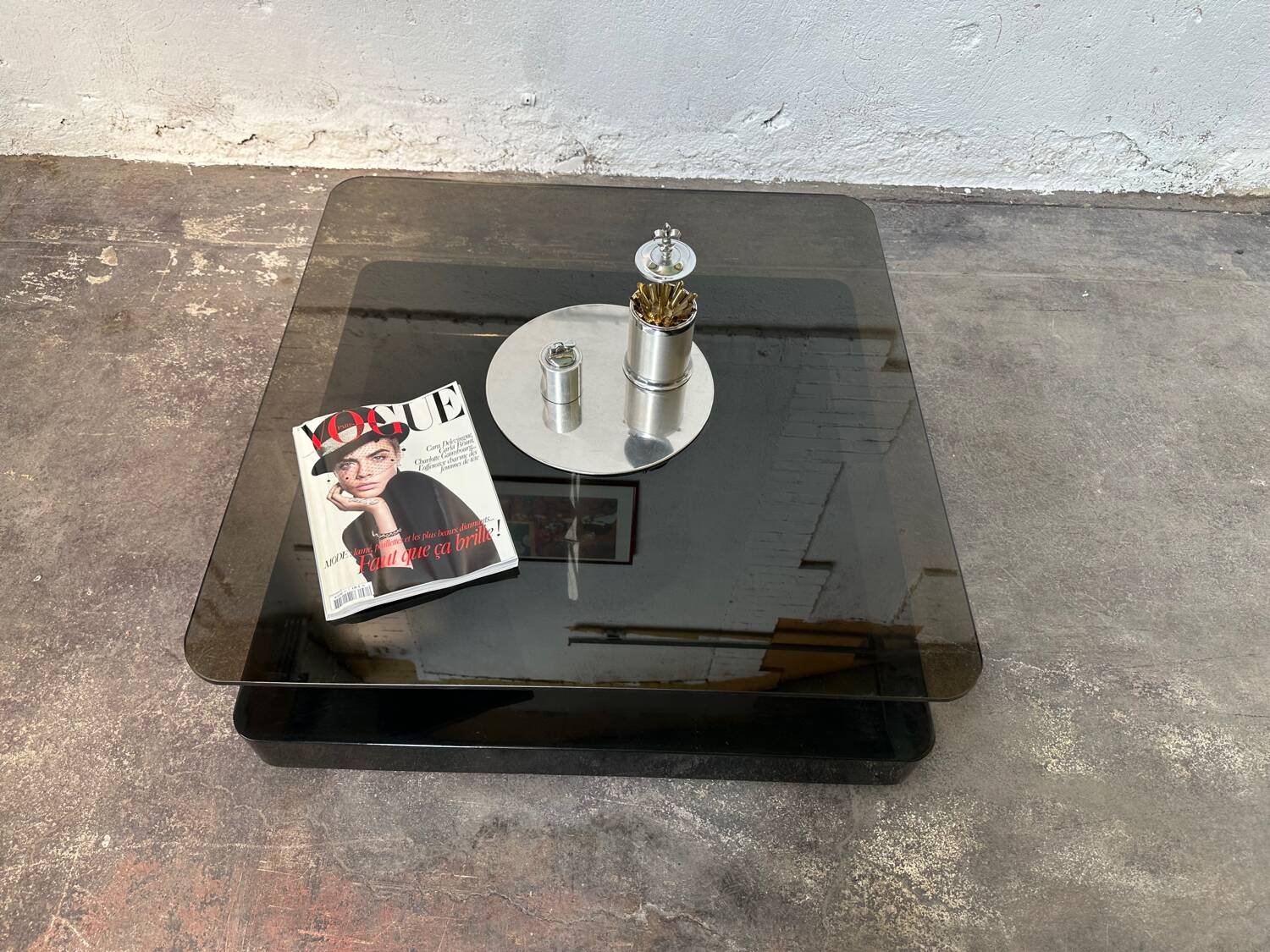 Table basse carrée design Marco Fantoni pour Tecno