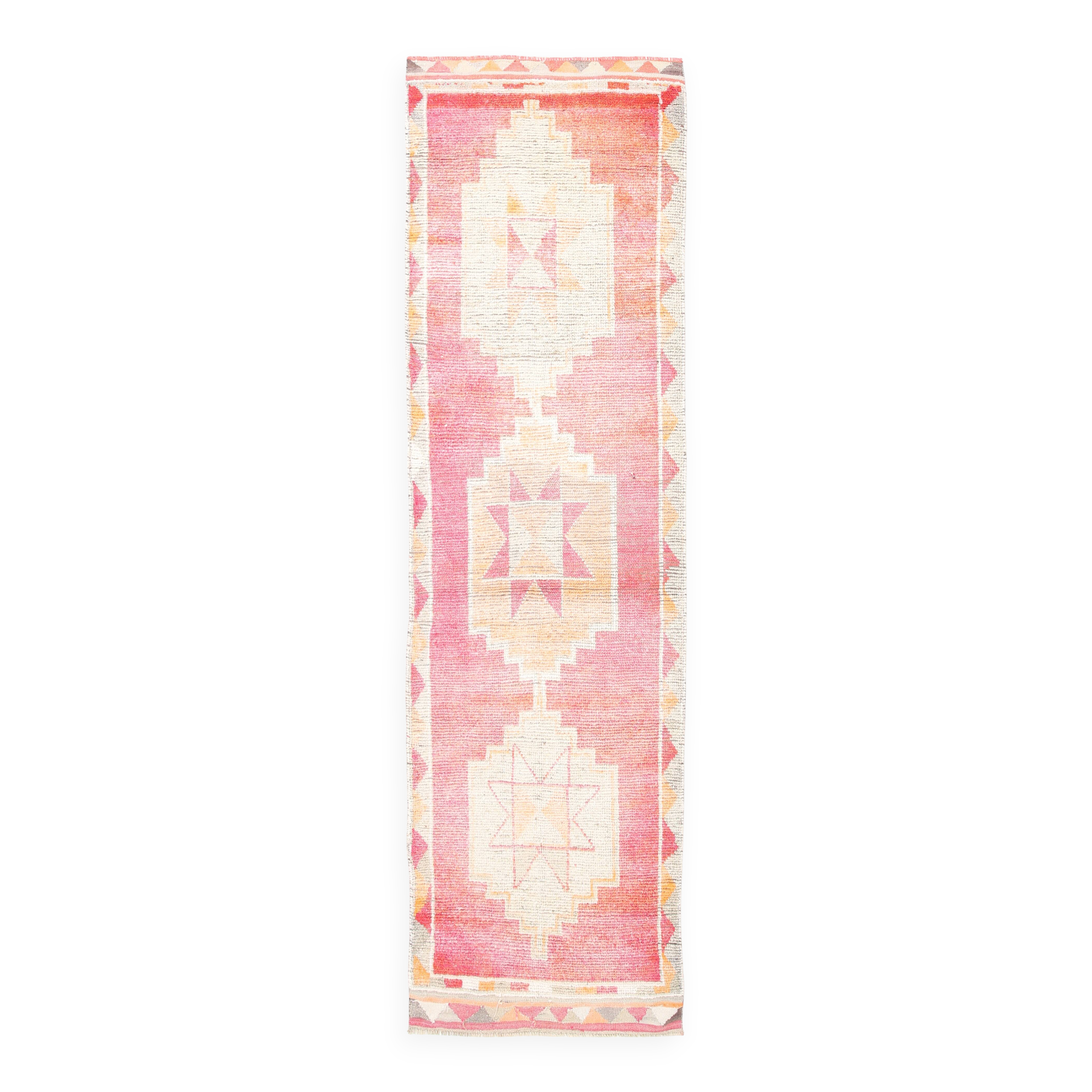 3x11 Light Pink Orientel Vintage Runner Rug, 96x333Cm