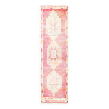 3x11 Light Pink Orientel Vintage Runner Rug, 96x333Cm