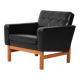 Swedish AB Futura teak and faux leather armchair