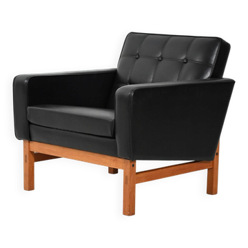 Fauteuil en teck et simili cuir AB Futura suédois