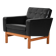Swedish AB Futura teak and faux leather armchair