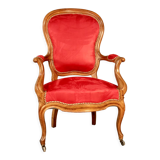Fauteuil Louis Philippe en noyer XIXème
