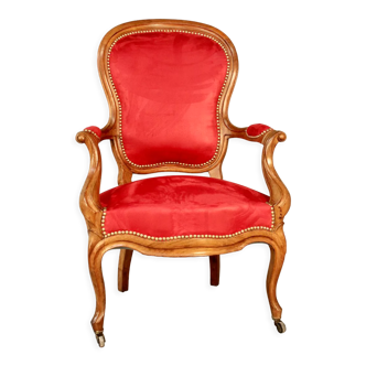 Fauteuil Louis Philippe en noyer XIXème